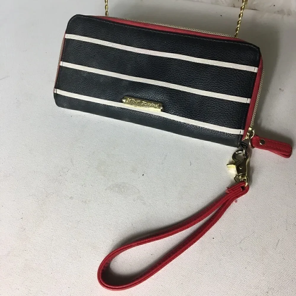 Betsey Johnson 3 zipper parts wristlet bag